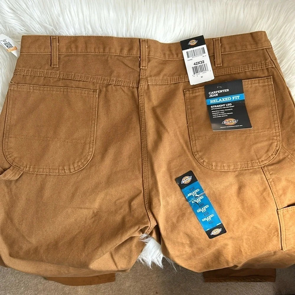 Dickies Carpenter jeans relaxed fit straight leg size 42 x 32 brown tool pockets - Picture 4 of 7